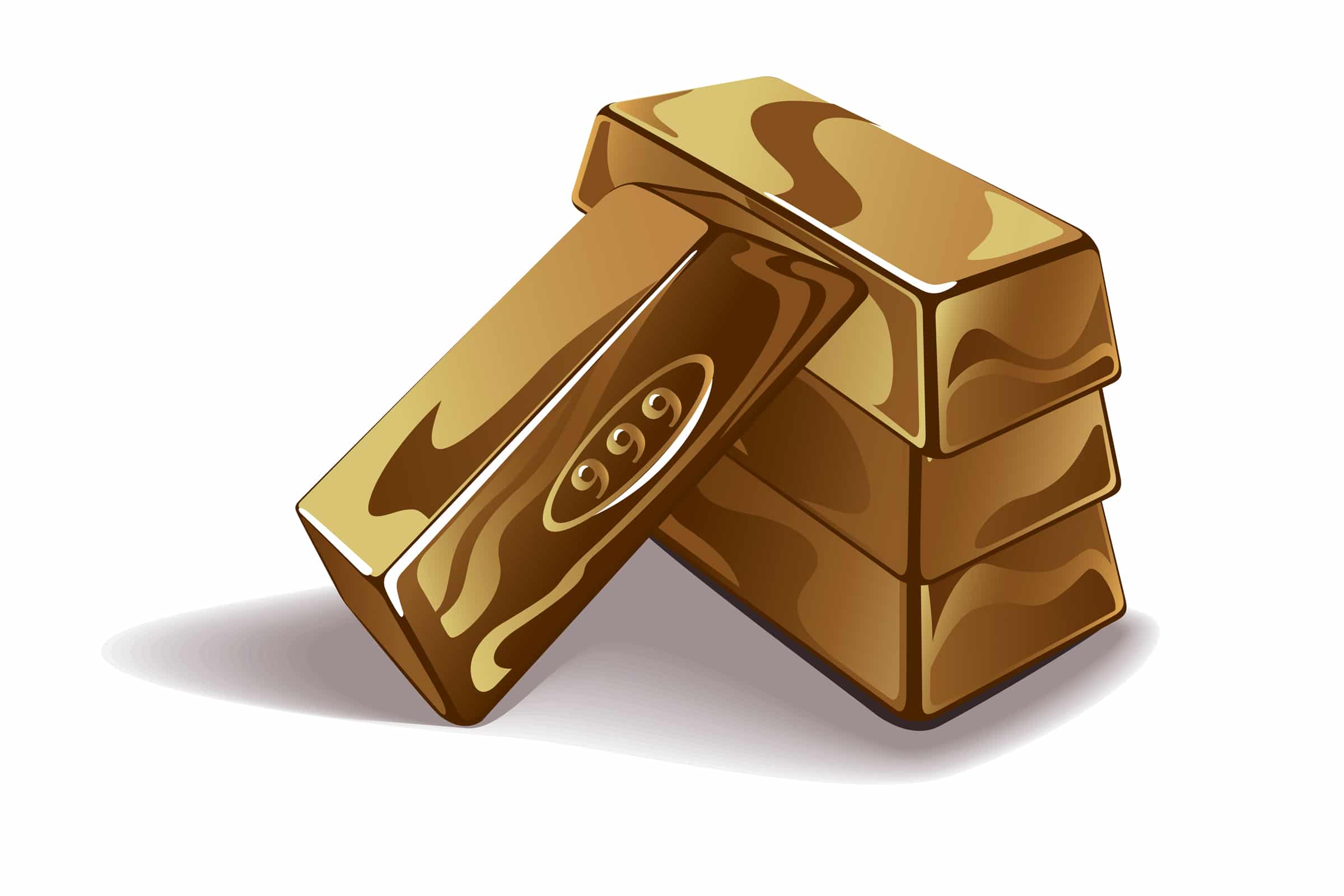 Gold bars and precious metals illustration